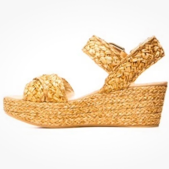 Stuart Weitzman Oncross Wedge Espadrille Platform Camel Alex Hoopla Sandal Sz 9 - Picture 3 of 9